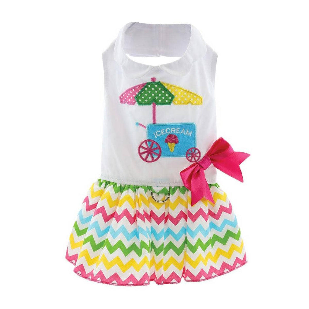 Ice Cream Cart Dog Dress w/ Matching Leash