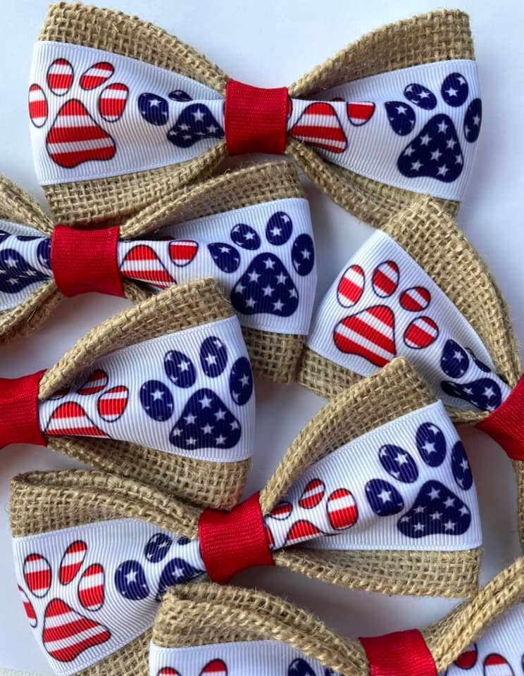 Patriotic Paw Bow Tie