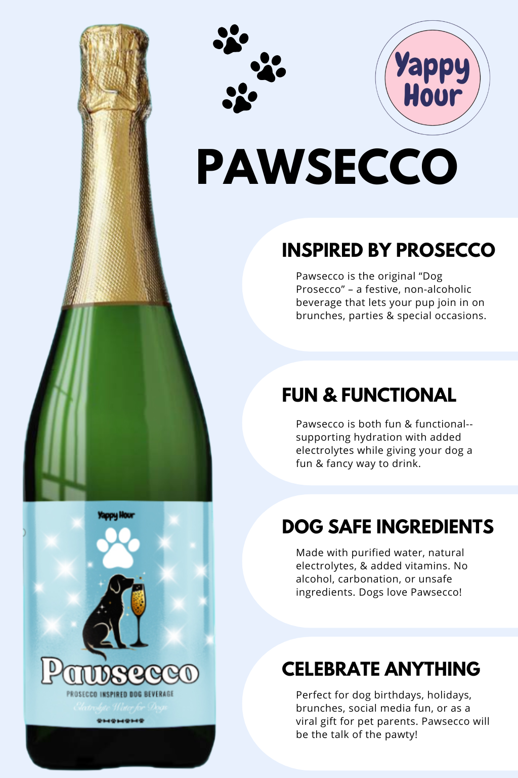 Pawsecco Dog Prosecco 375mL | 6ct | Electrolyte