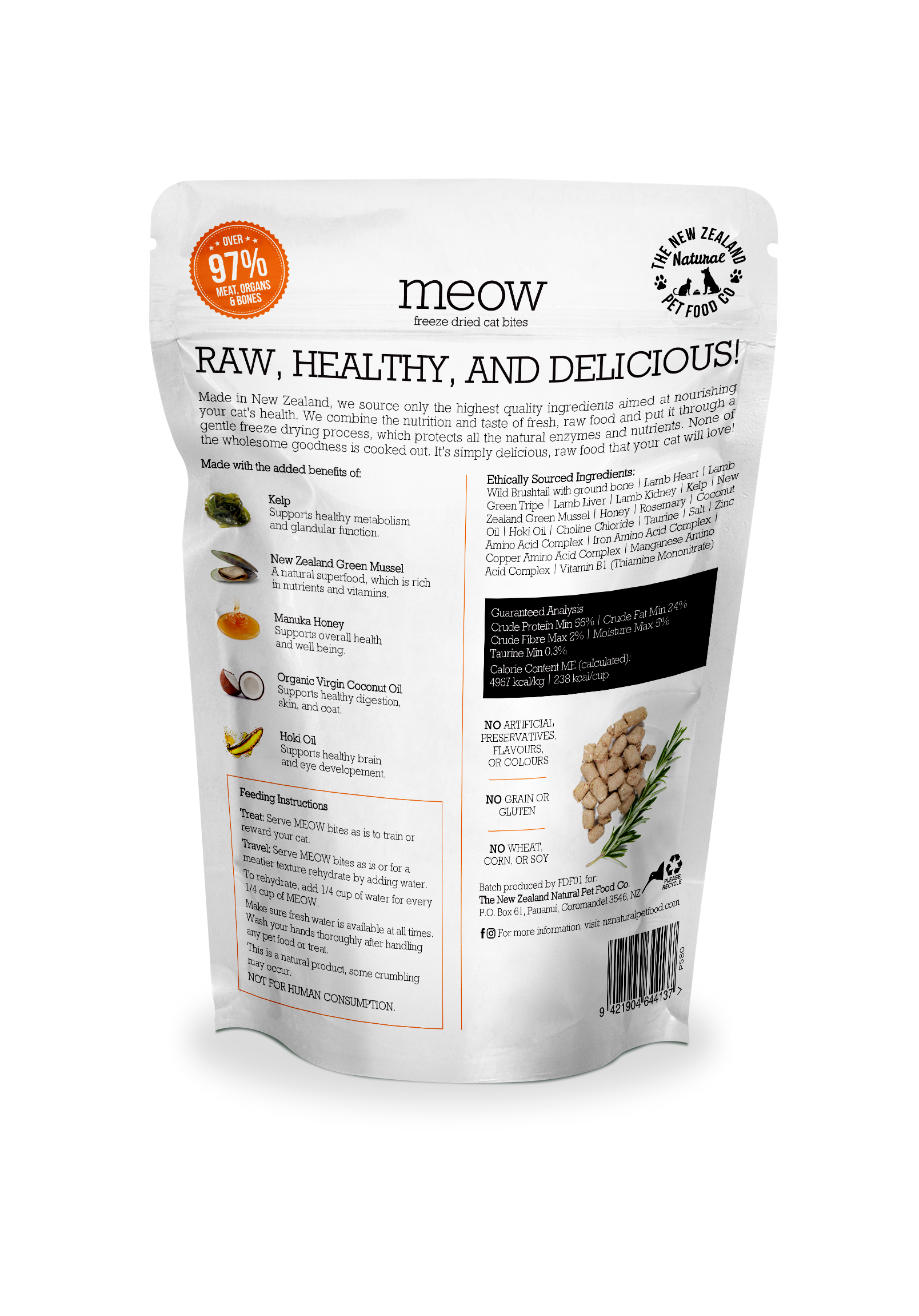 Meow Wild Brushtail Freeze Dried Cat Food 1.76oz