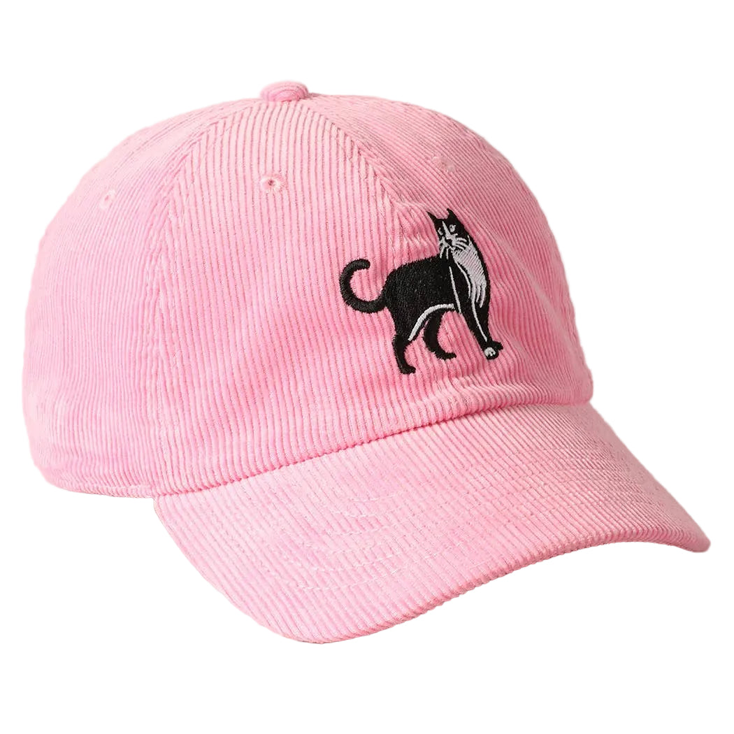 Tuxedo Cat Embroidery Corduroy Baseball Cap
