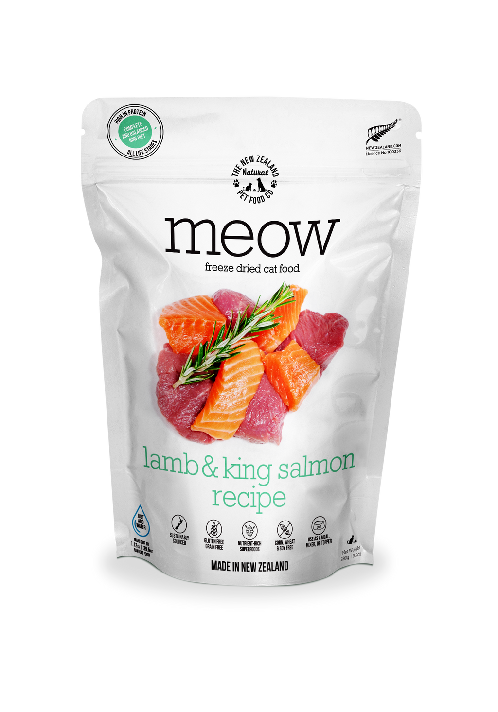 Meow Lamb & King Salmon Freeze Dried Cat Food 1.76oz | 9.9oz