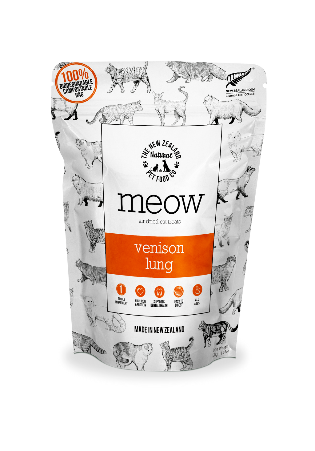Meow NZ Venison Lung Treats 1.76oz