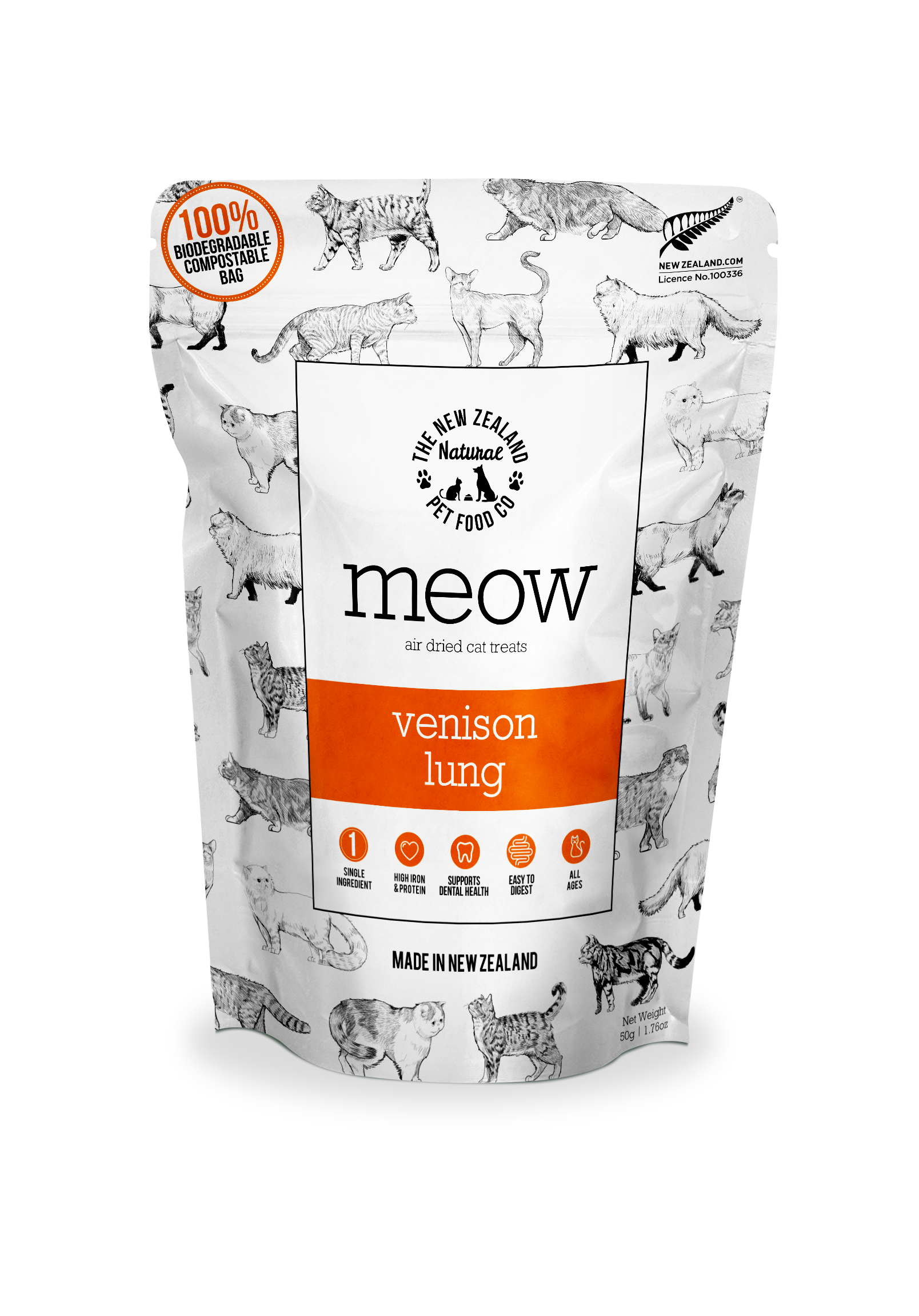 Meow NZ Venison Lung Treats 1.76oz