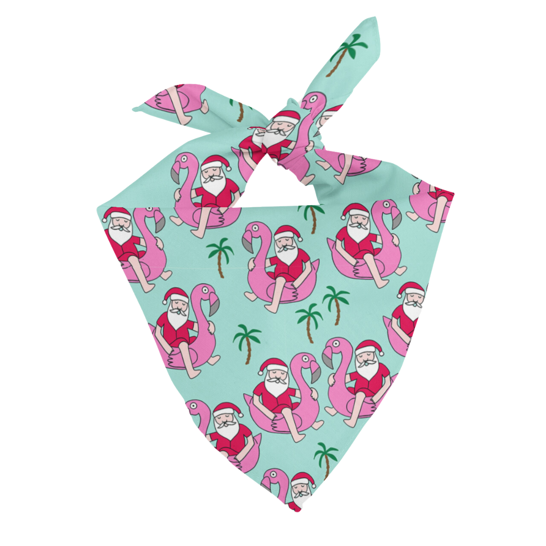 Santa In The Sun Tie On Dog Bandana
