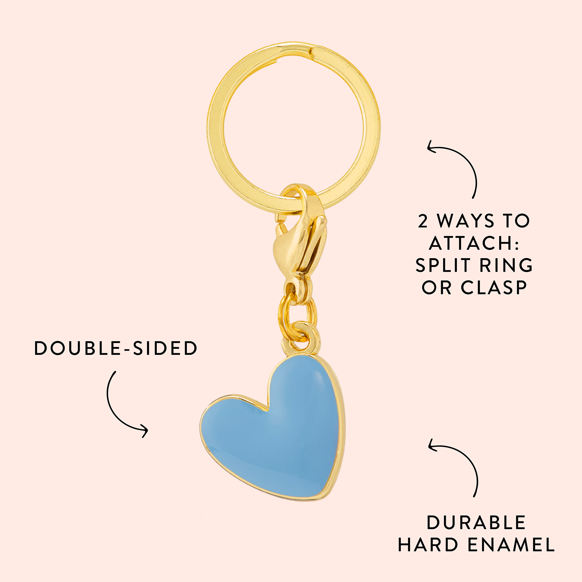 Blue Heart Collar Charm