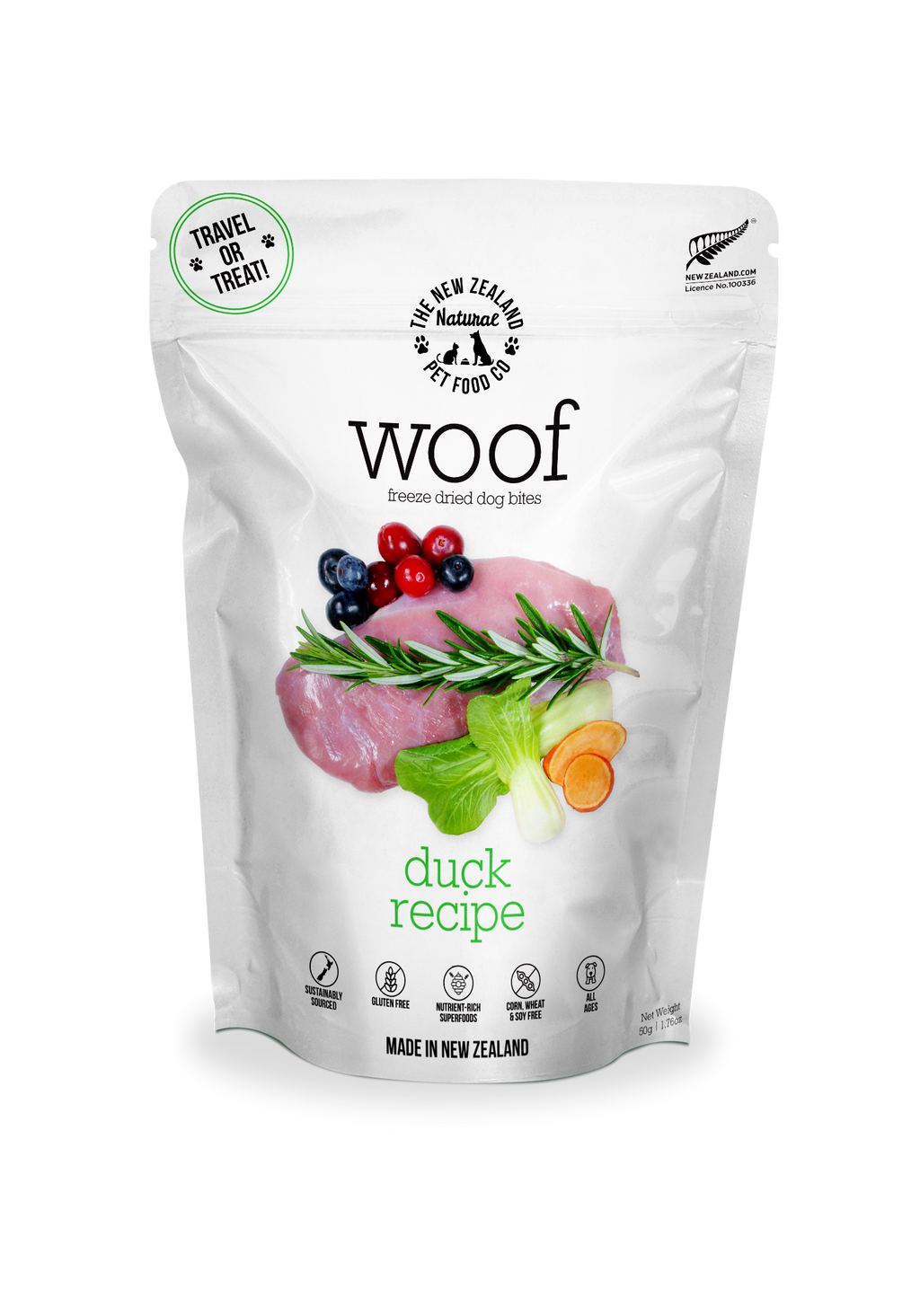 Woof Duck Freeze Dried Dog Food 9.9oz