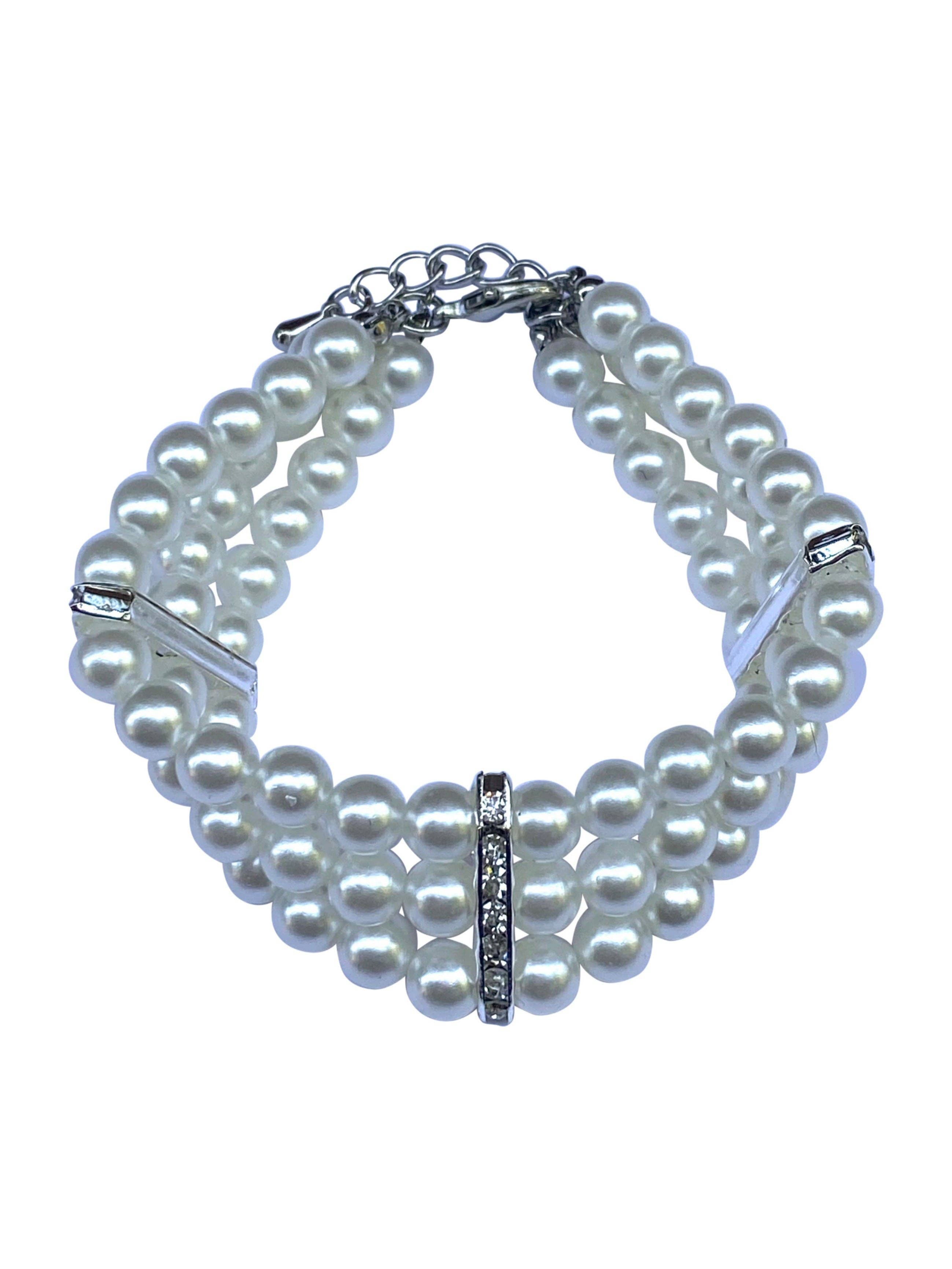 3 Row Pretty Pearl Choker Necklace