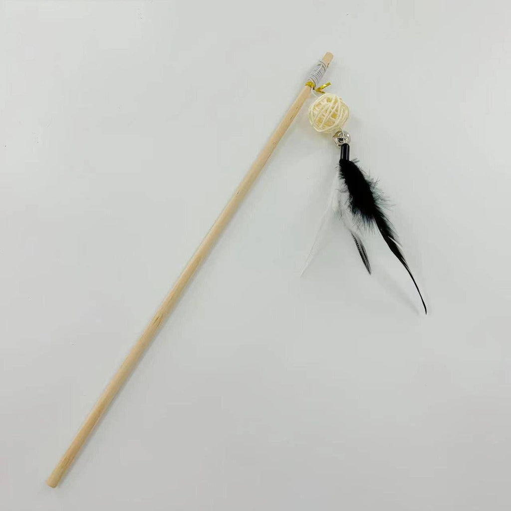 Moo - Feather Rattan Ball Cat Wand