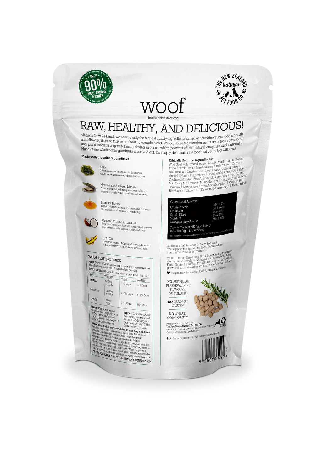 Woof Wild Goat Freeze Dried Dog Food ALL SIZES SHORT DATED