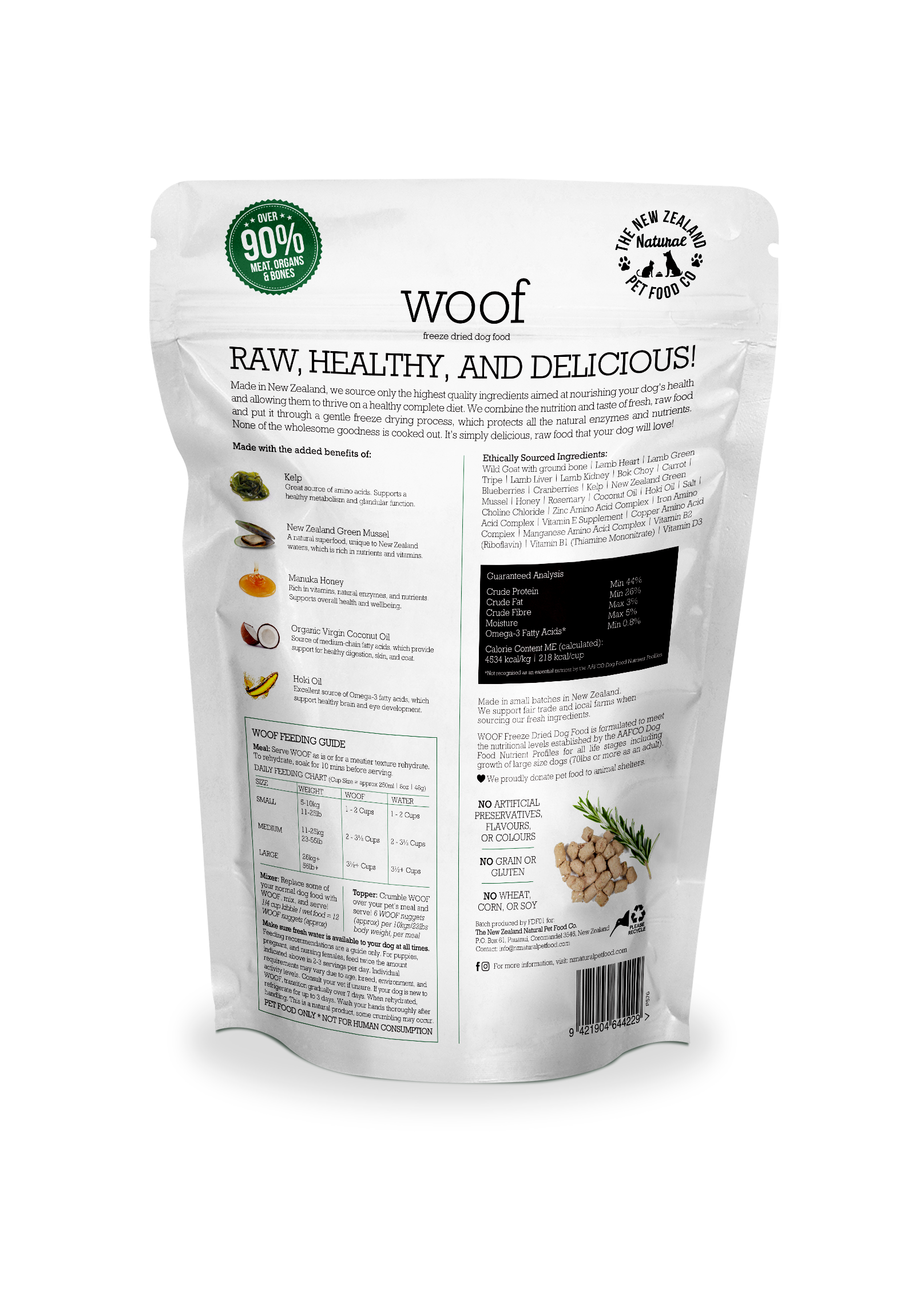 Woof Wild Goat Freeze Dried Dog Food ALL SIZES SHORT DATED