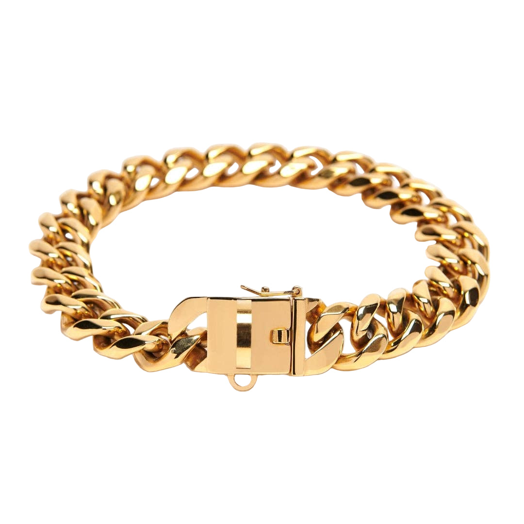 Cuban Link Chain Dog Collar - Gold