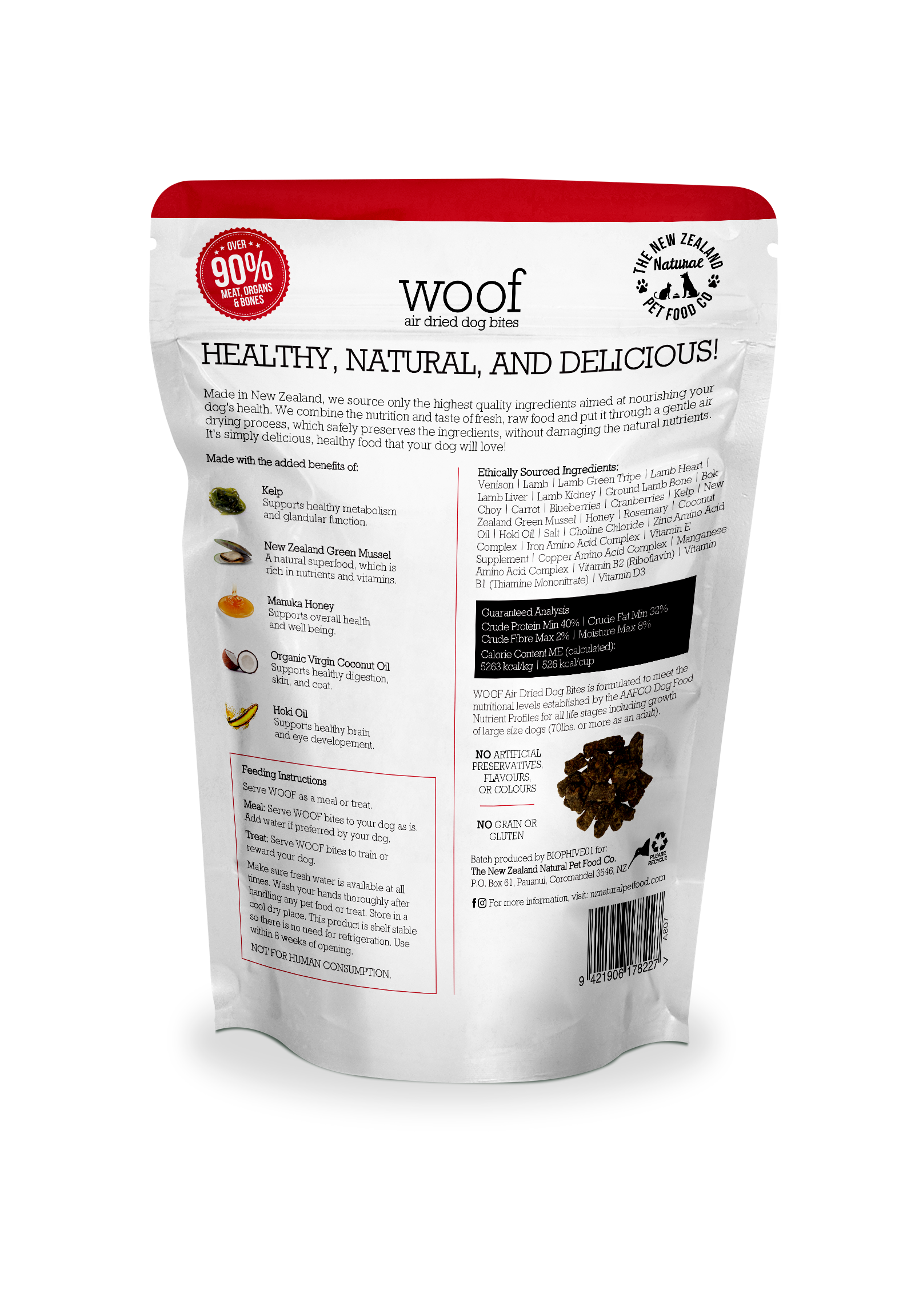 Woof Venison Air Dried Dog Food 3.5oz