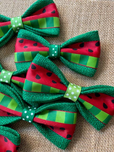 Watermelon on Green Burlap