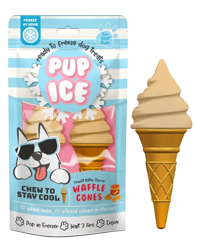 Pup Ice Waffle Cone, Vanilla and Peanut Butter