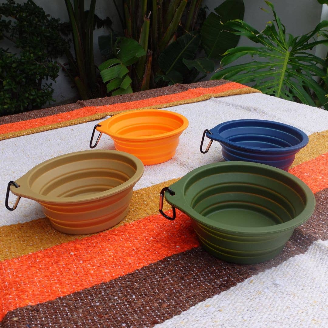 Desert Tones Travel Collapsible Pet Bowl with Carabiner Clip