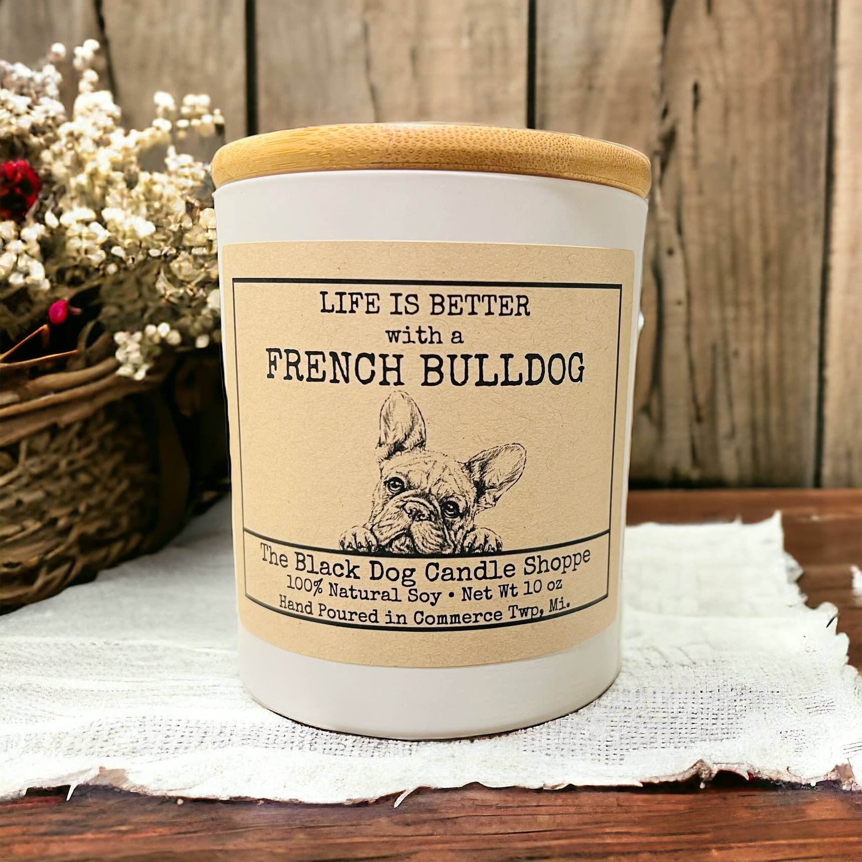 French Bulldog Candle