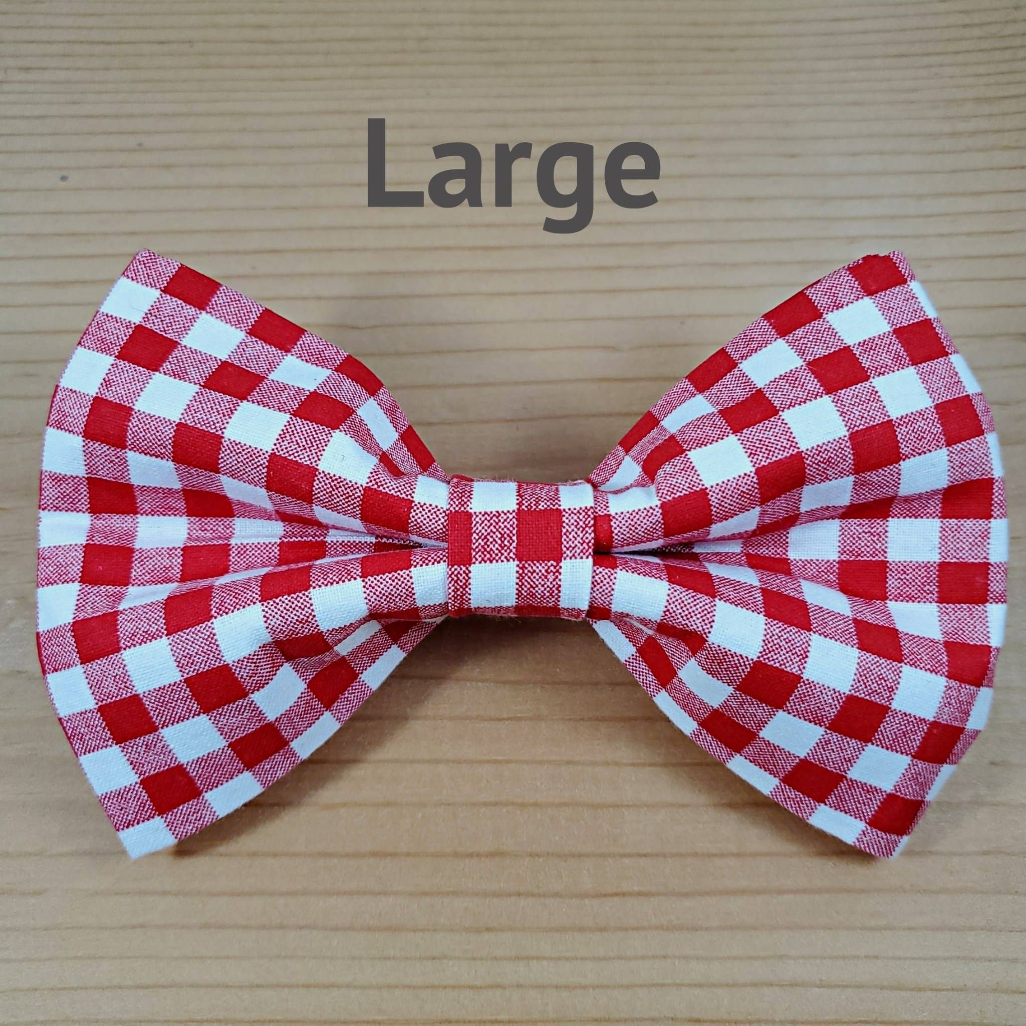 Red and White Gingham Bow Tie