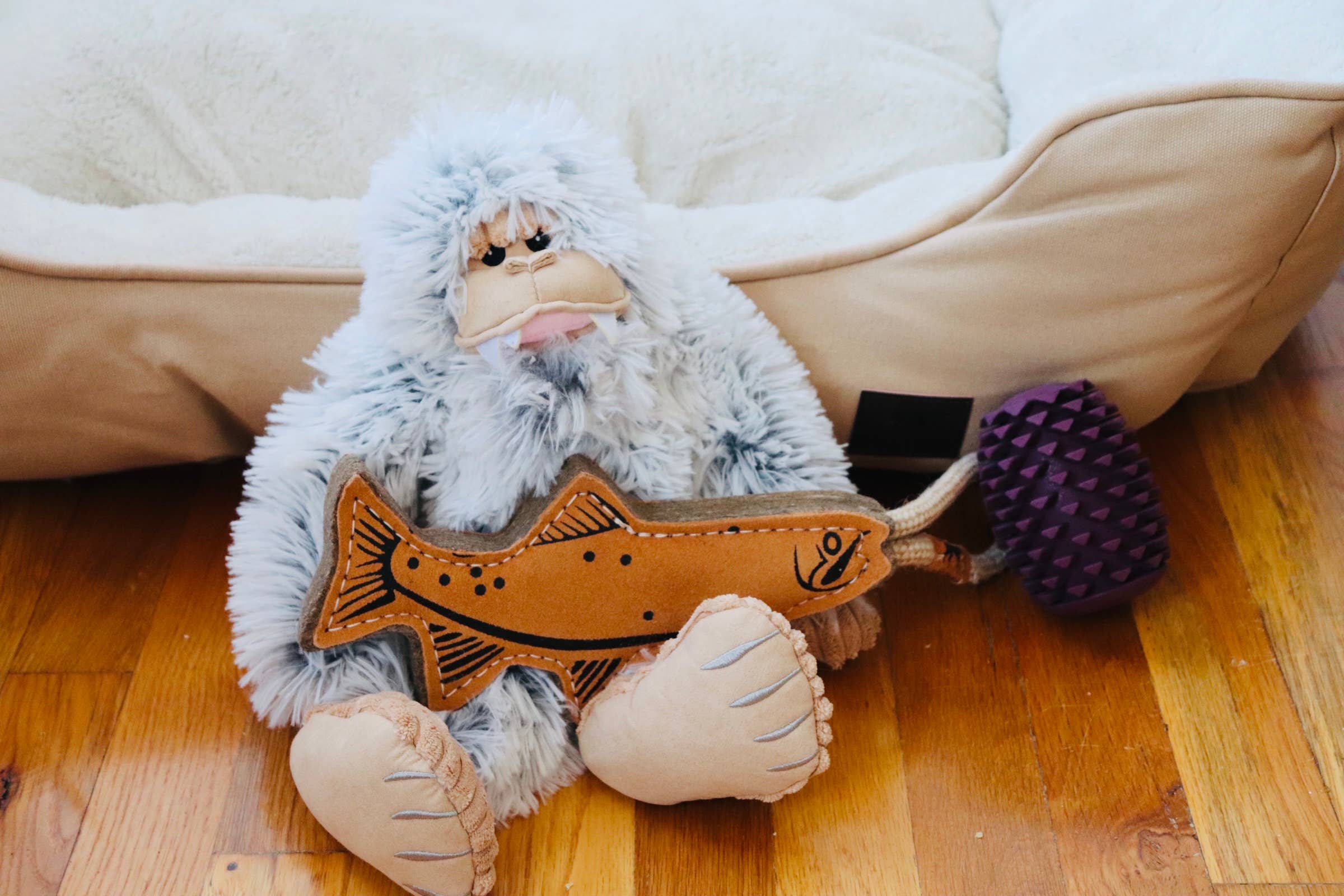 Tall Tails Natural Leather Trout Tug Dog Toy - 16"