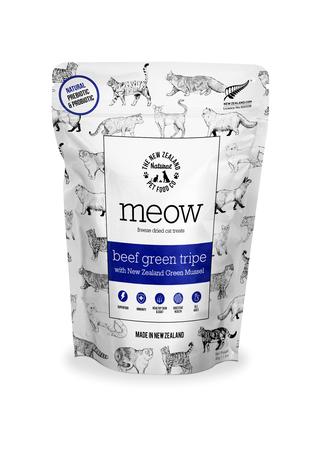 Meow Beef Green Tripe Treats 1.4oz