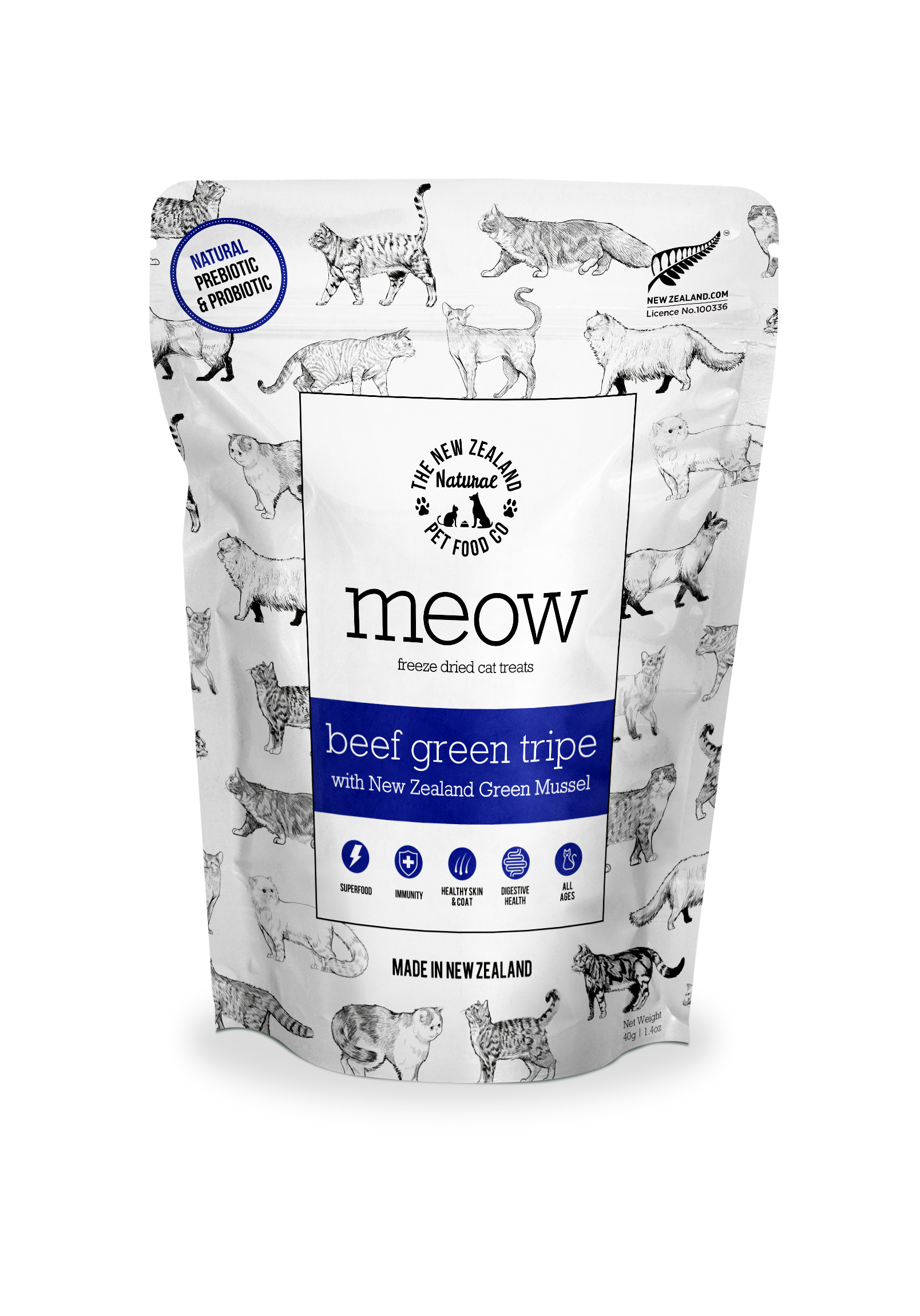 Meow Beef Green Tripe Treats 1.4oz