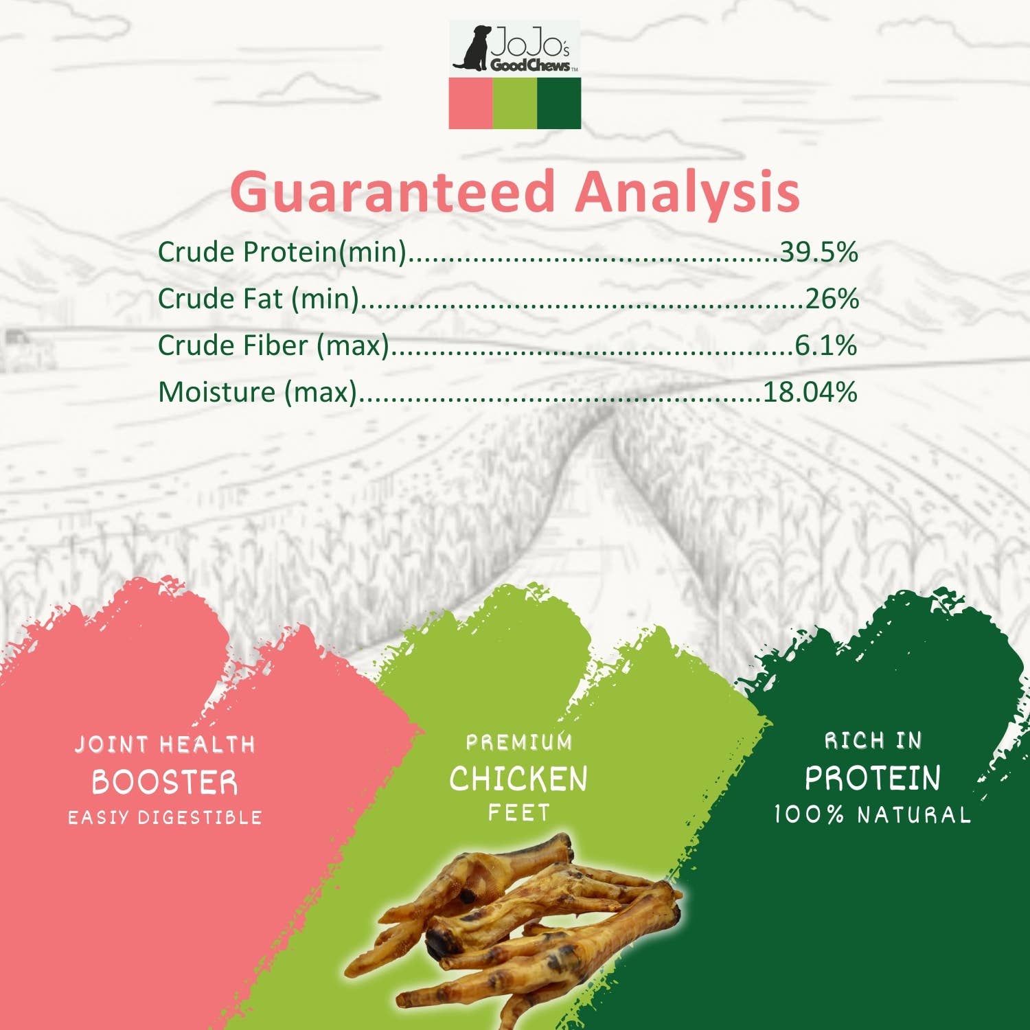 All-Natural Premium Chicken Feet Dog Treats (25/Bag)