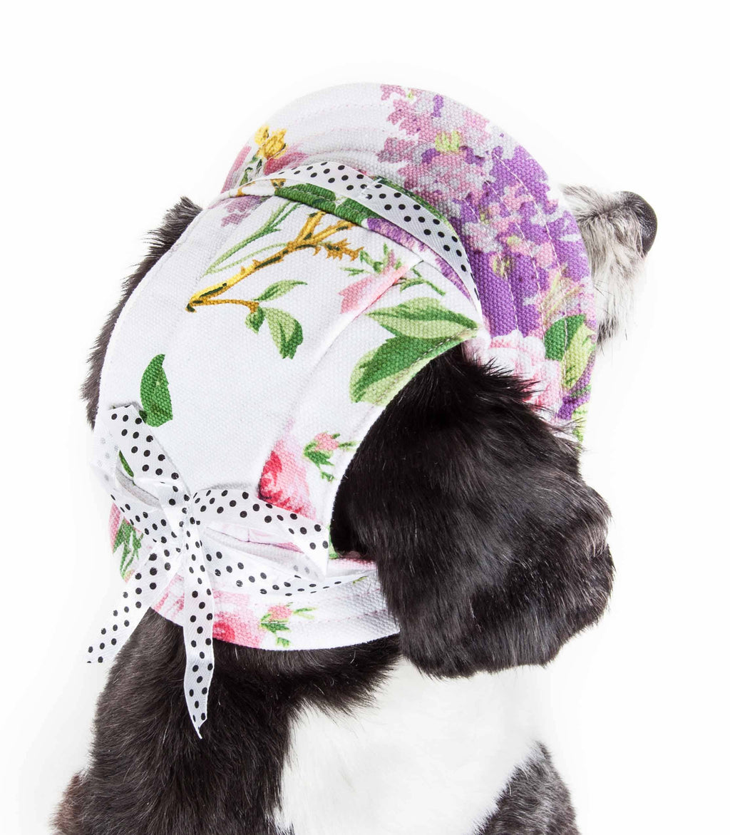 Pet Life ® Botanic Bark Floral UV Protectant Canopy Dog Hat