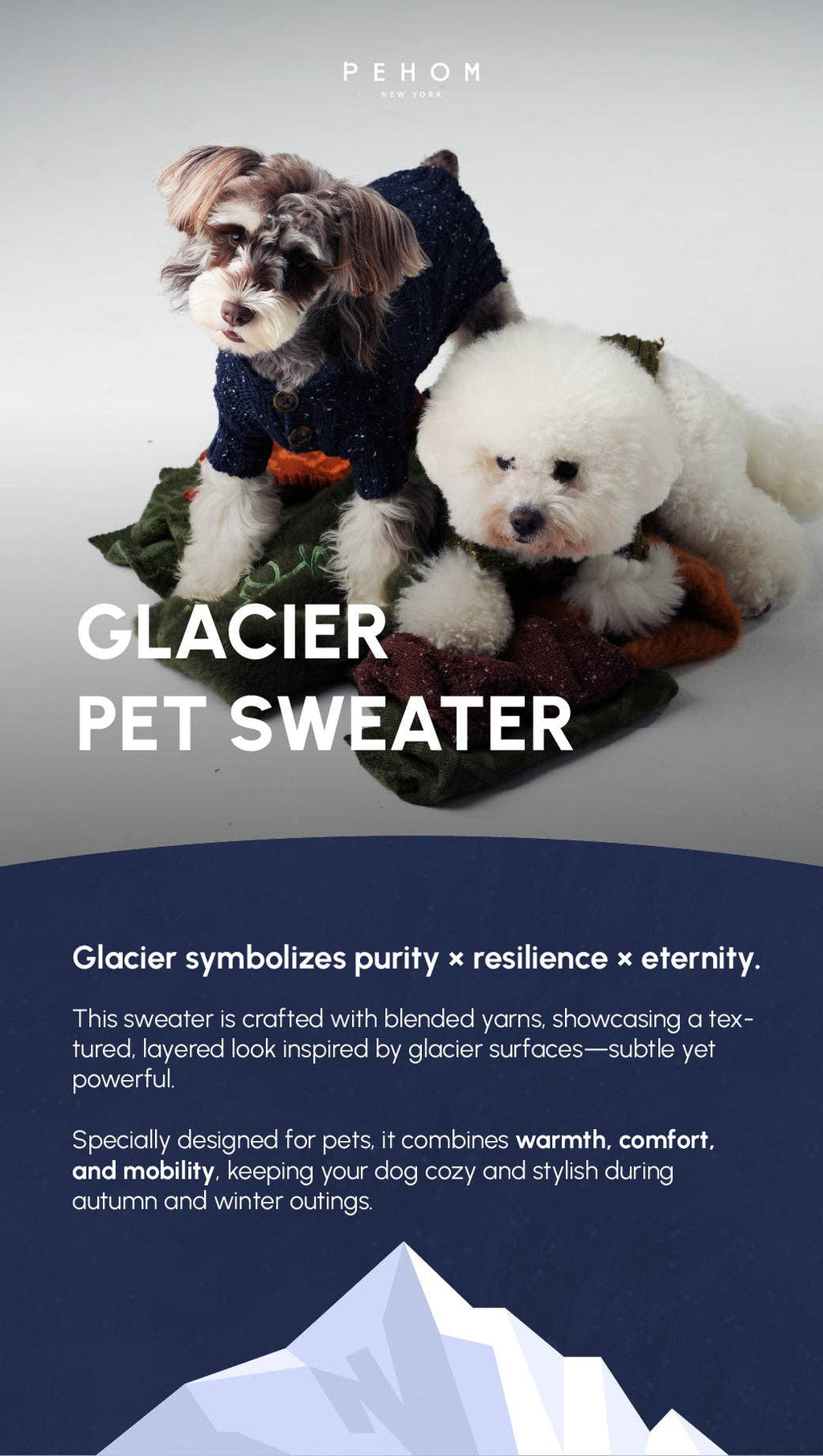 GLACIER PET SWEATER - NAVY