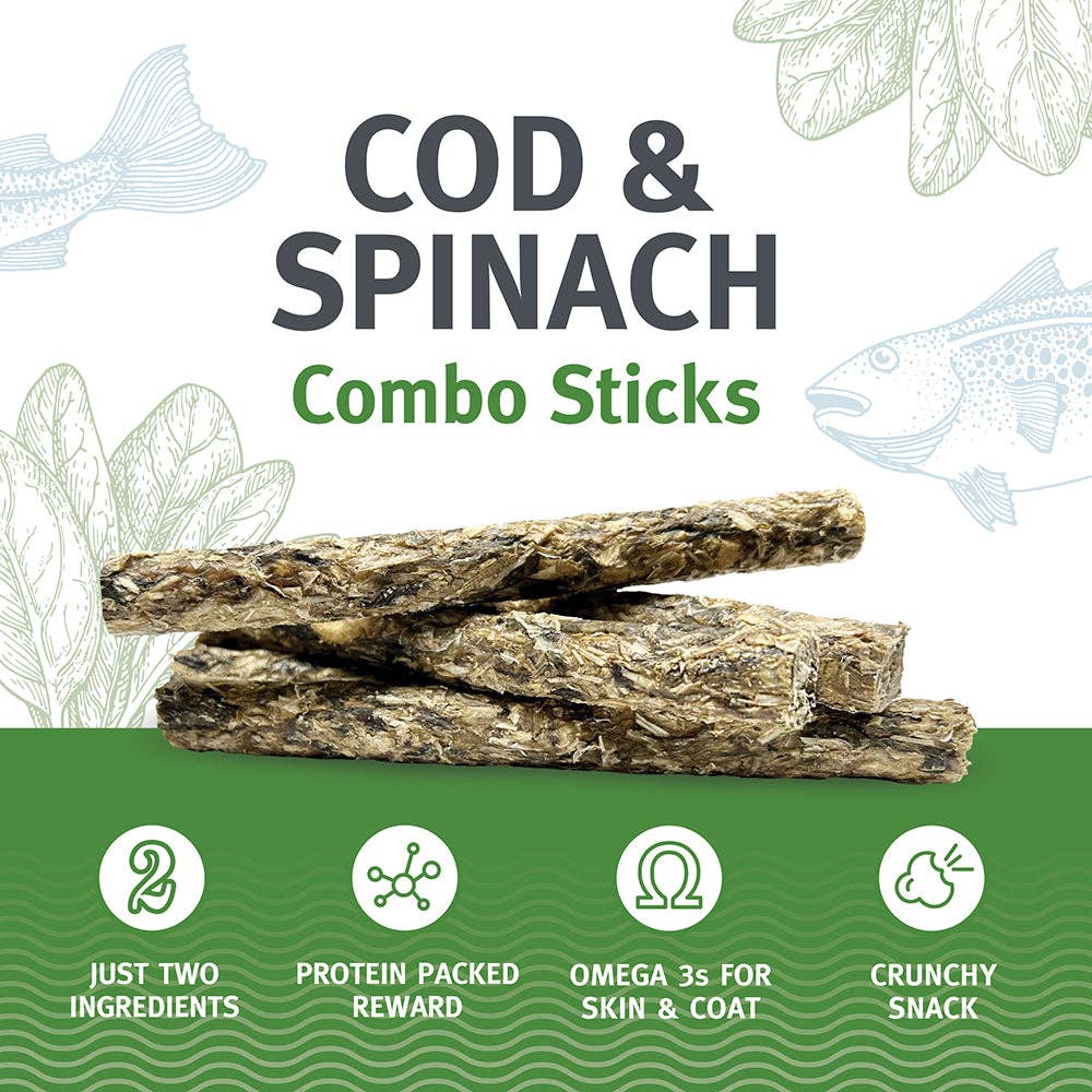 Icelandic+ Cod & Spinach Combo Sticks Dog Treats