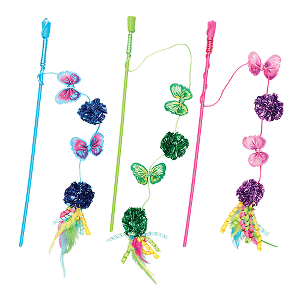 ETHICAL Butterfly & Mylar Cat Wand
