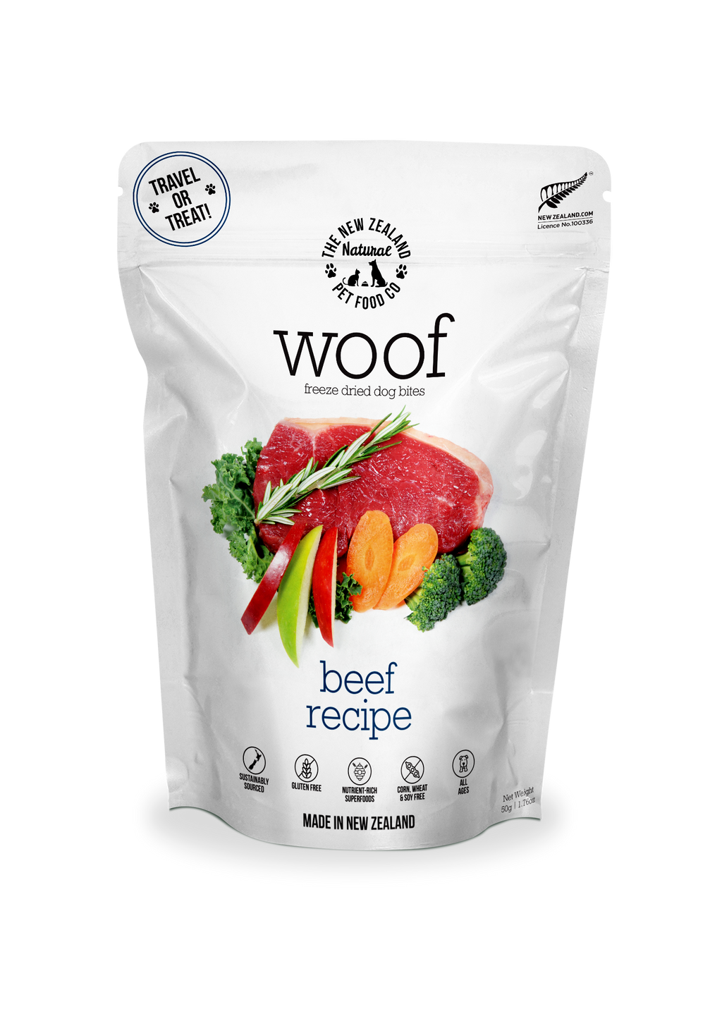 Woof Beef Freeze Dried Dog Food 1.76oz 9.9oz | 2.2lb