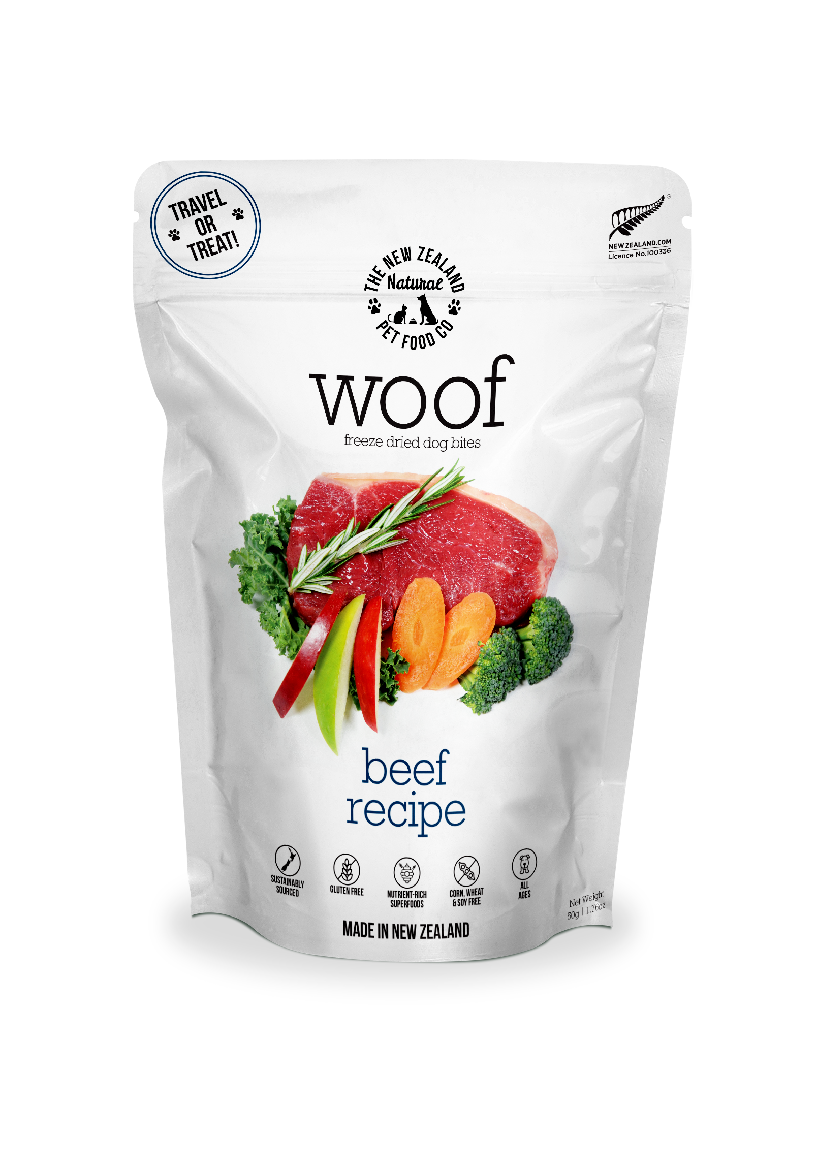 Woof Beef Freeze Dried Dog Food 1.76oz 9.9oz | 2.2lb