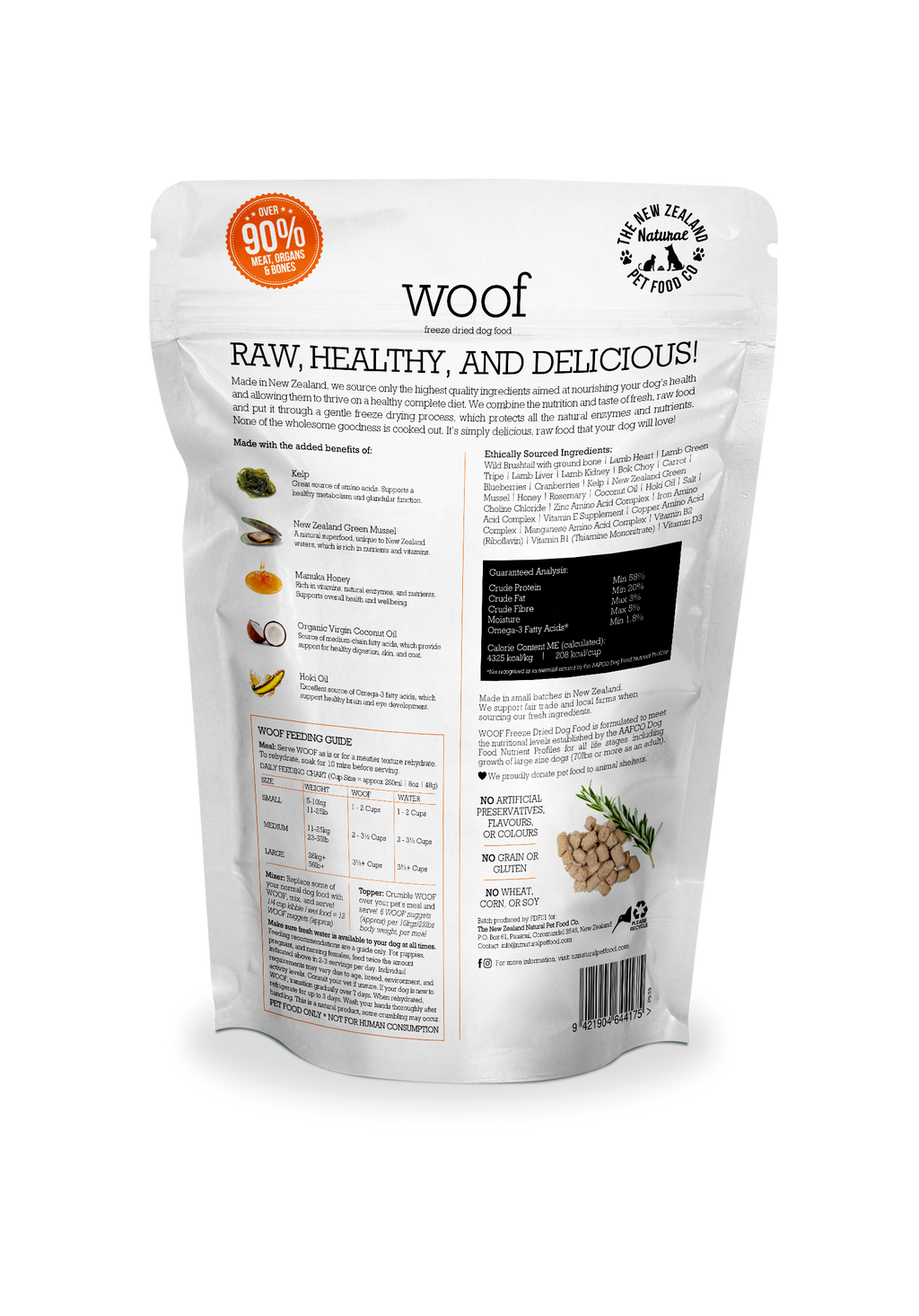Woof Wild Brushtail Freeze Dried Food 1.76oz | 9.9oz | 35oz