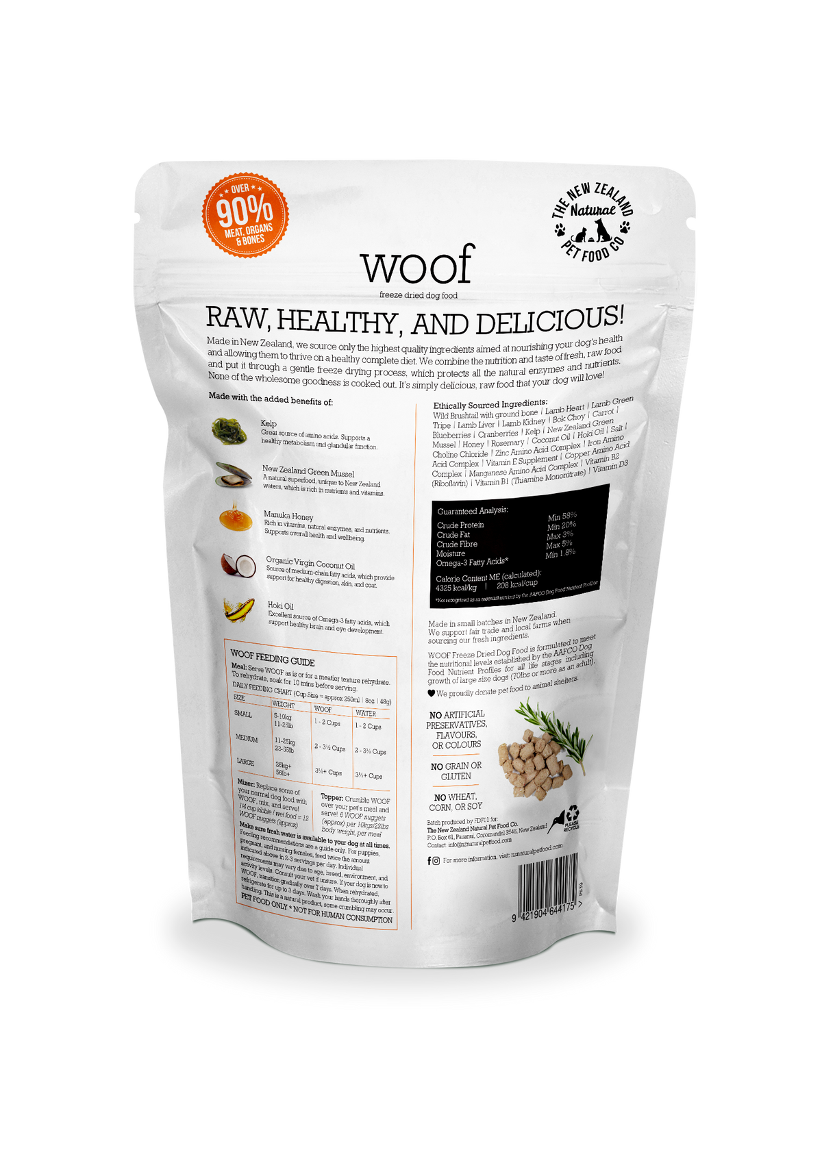 Woof Wild Brushtail Freeze Dried Food 1.76oz | 9.9oz | 35oz