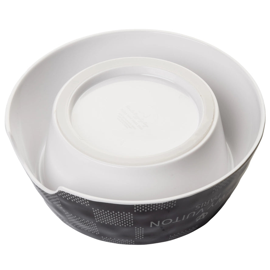 Black Checker Chewy Vuiton Bowl