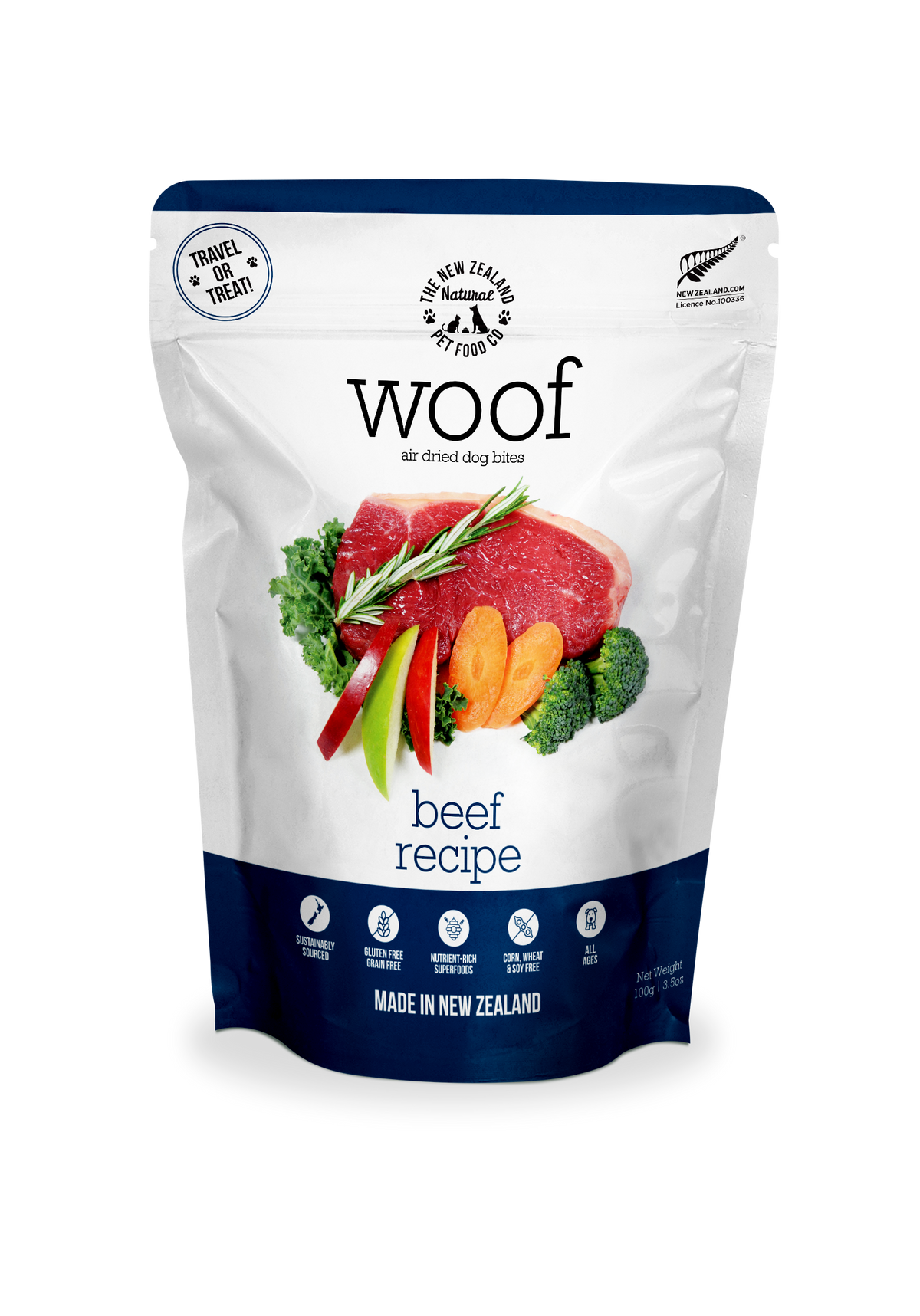 Woof Beef Air Dried Dog Food 3.5oz | 26.5oz