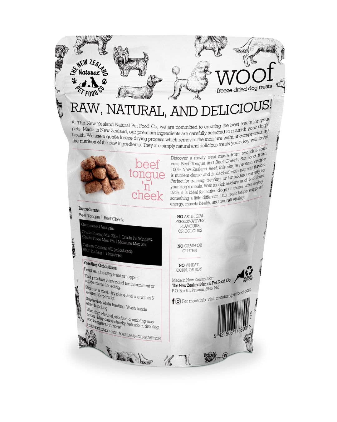 Woof Beef Tongue 'n' Cheek Treat 1.76oz