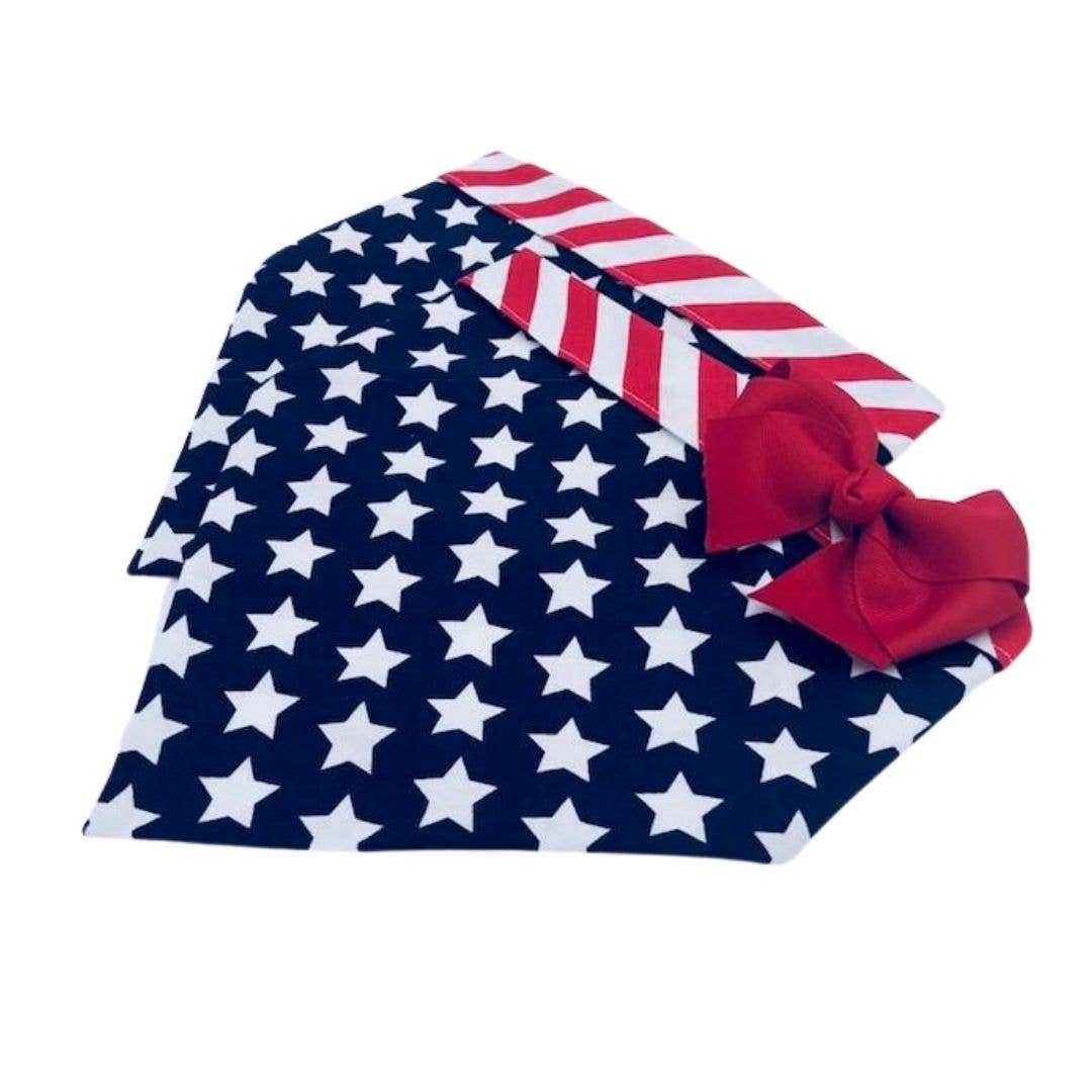 Flag Dog Bandana with White Stars on Navy