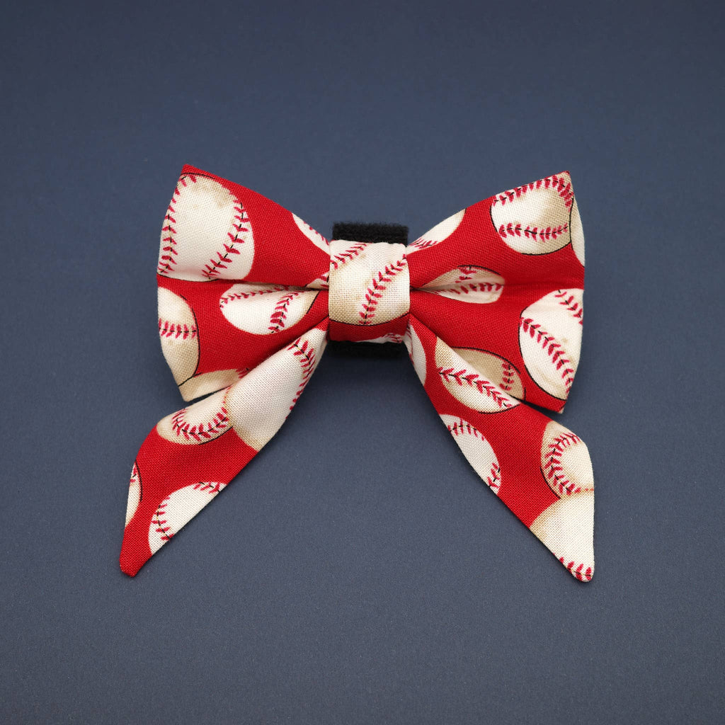 Baseball Sailor Dog Bow