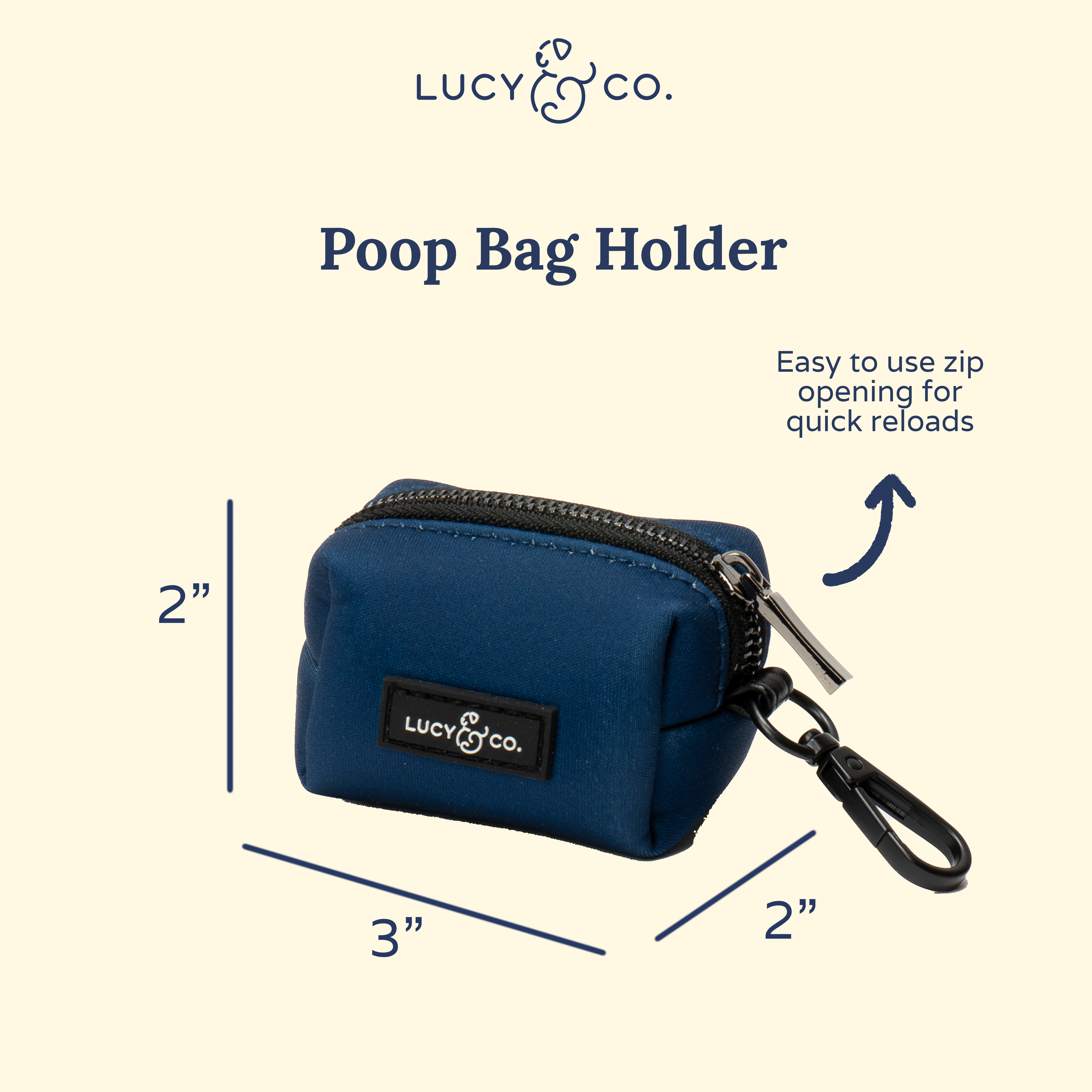 Navy Poop Bag Holder