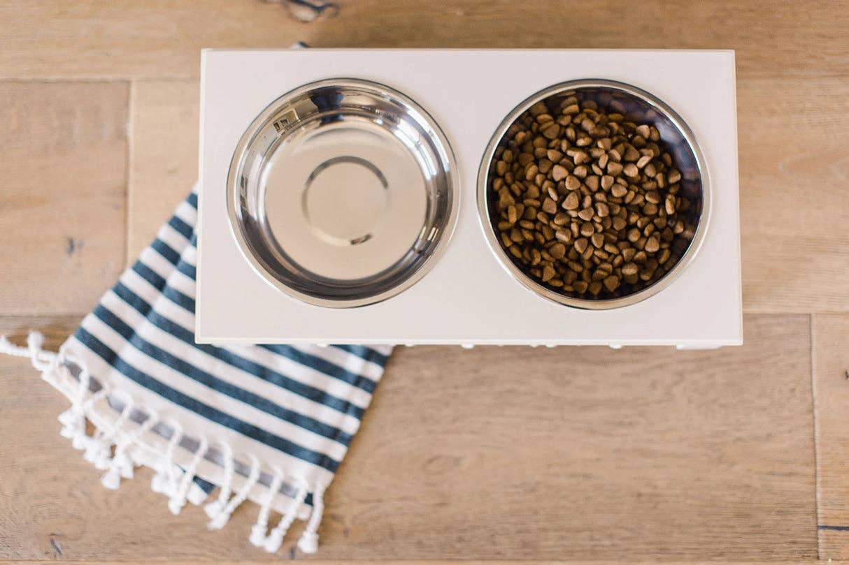 Rose Swag Elevated Pet Feeder