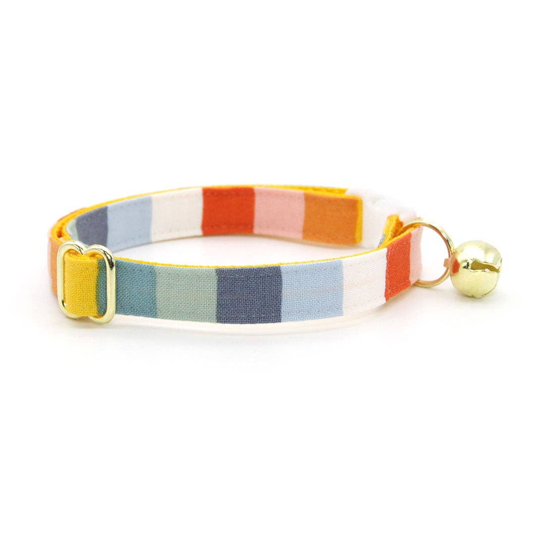 "Carousel" - Striped Rainbow Cat Collar