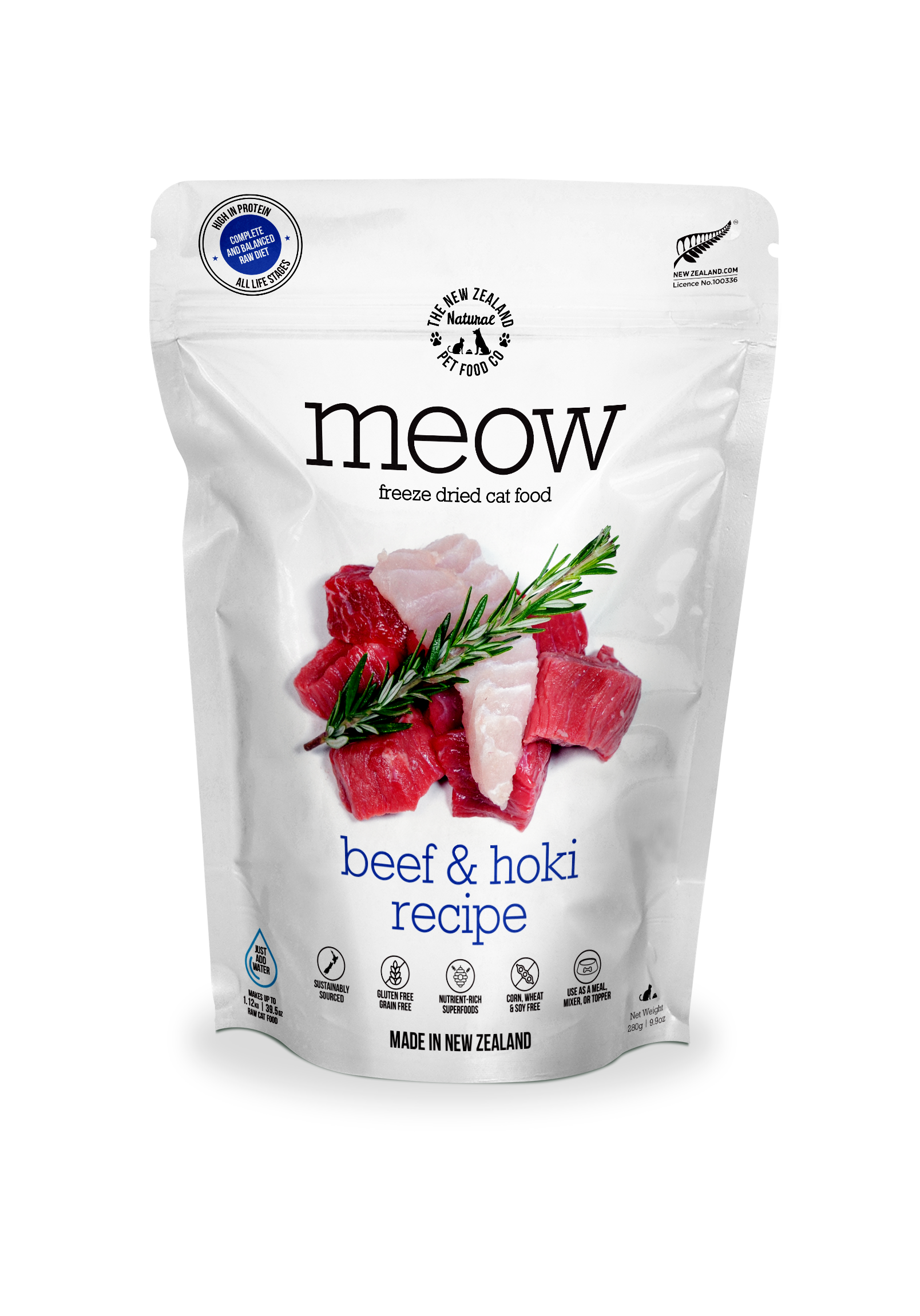 Meow Beef & Hoki Freeze Dried Cat Food