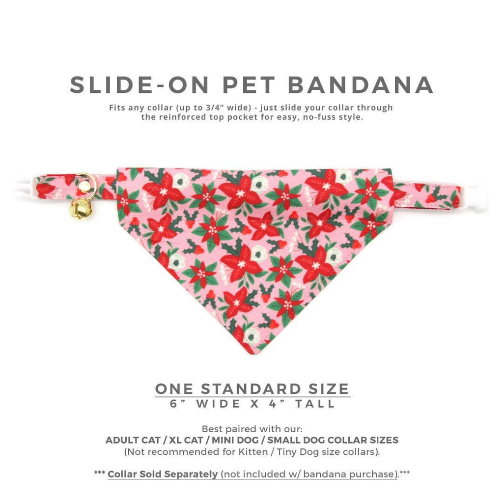 "Winter Blooms - Pink" - Bandana For Cats & Small Dogs