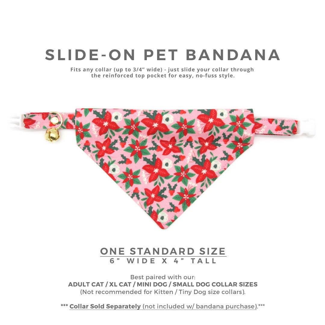 "Winter Blooms - Pink" - Bandana For Cats & Small Dogs