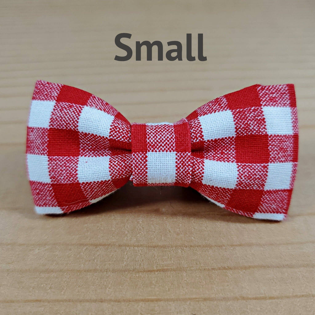Red and White Gingham Bow Tie