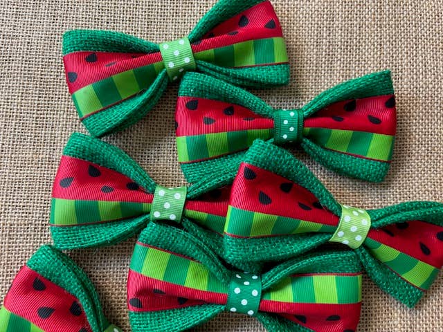 Watermelon on Green Burlap