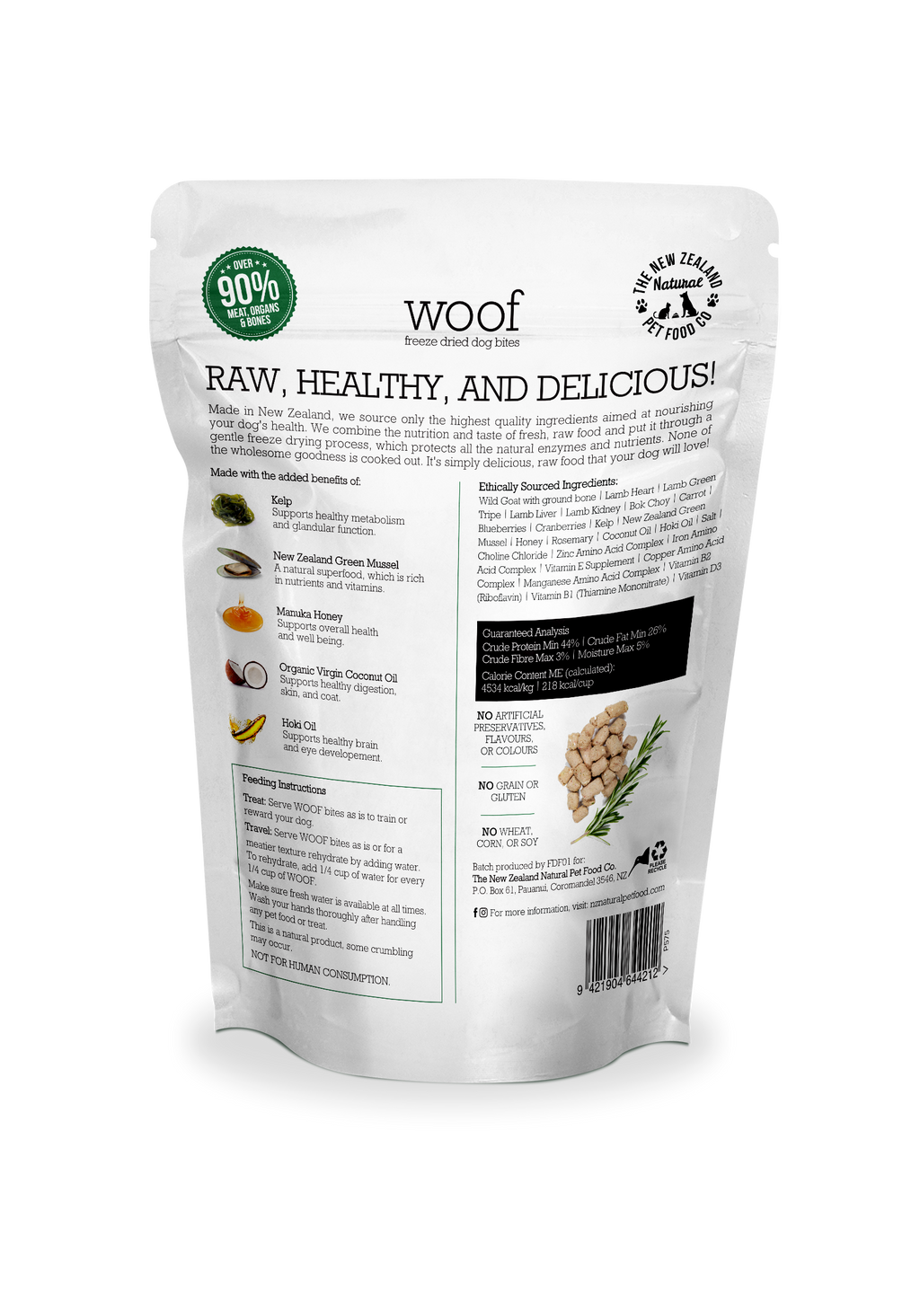 Woof Wild Goat Freeze Dried Dog Food ALL SIZES SHORT DATED