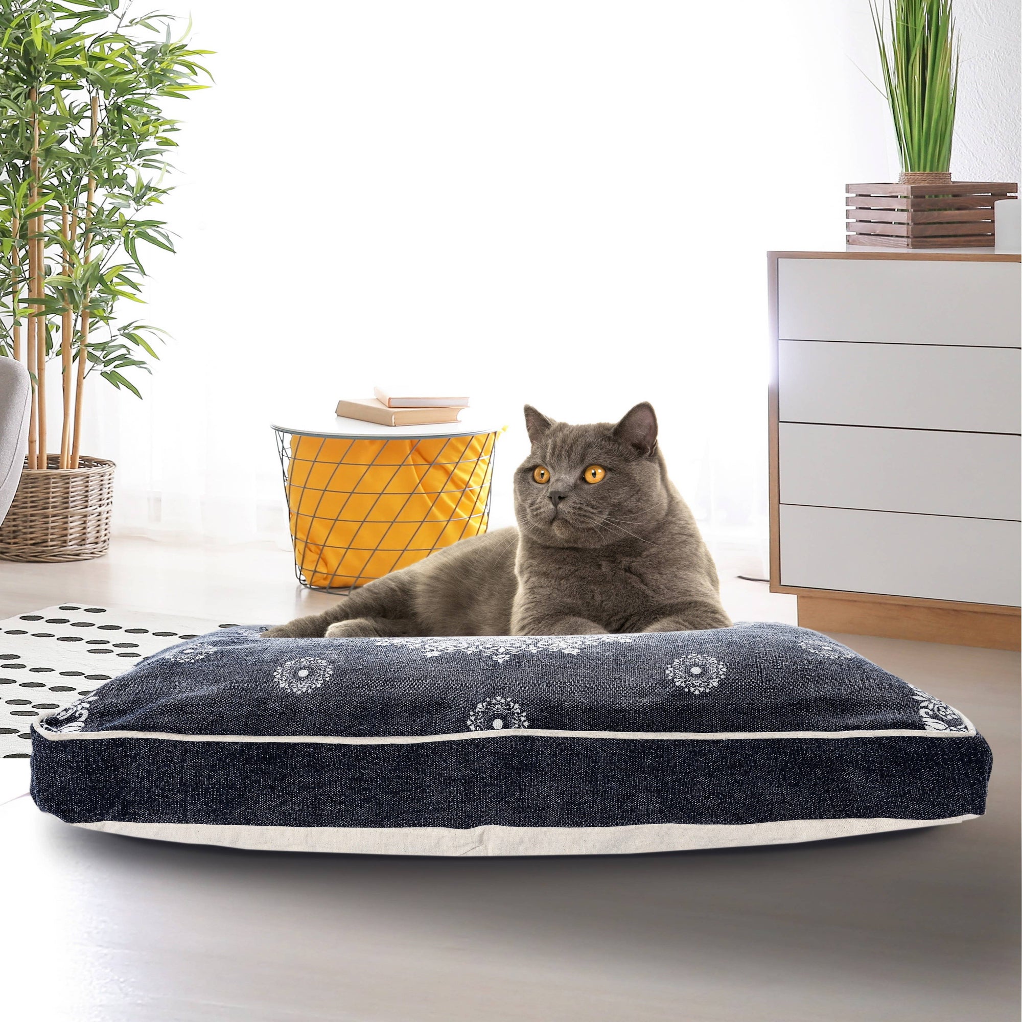 Mandala Stonewash Pillow Pet Bed With Removable Cover
