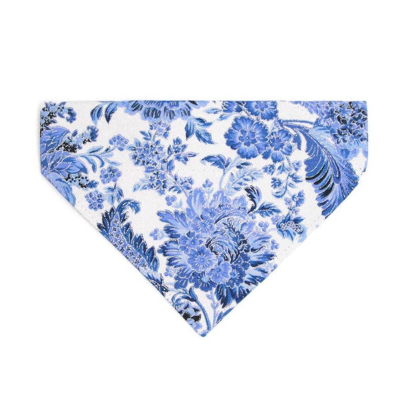"Porcelain Paisley" - Blue Bandana for Cats + Small Dogs